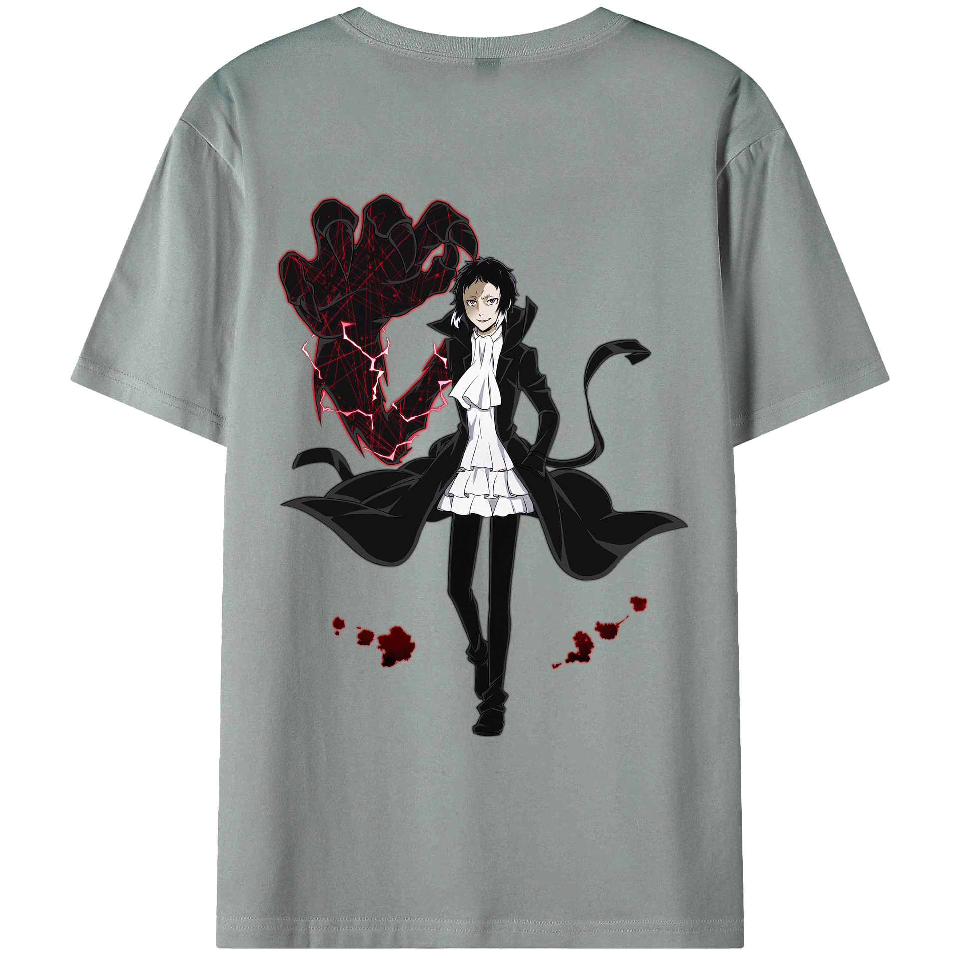 （画像用） 文豪ストレイドッグス Bungo Stray Dogs 綿100％ メンズ半袖Tシャツ（バックプリント） 通気性